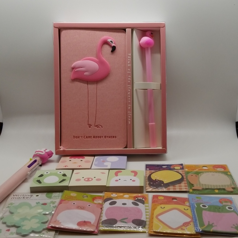 Kawaii mixed animal designs stationary gift set.